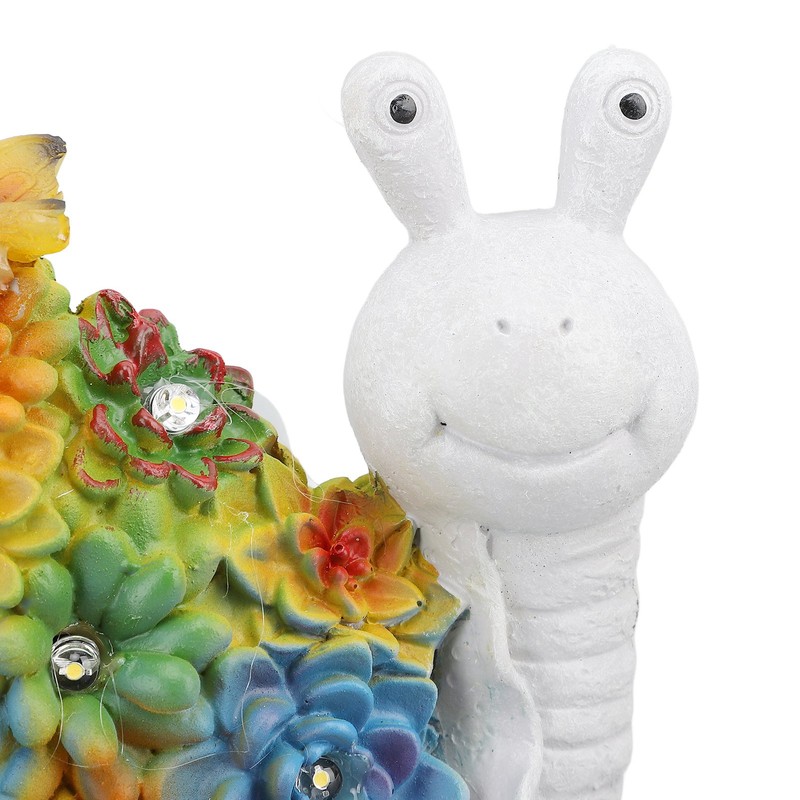 Solar Snail Statue Waterproof Cute Snail Figurine Succulents Garden Ornament