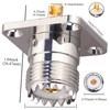 2pcs SO239 UHF Female 4 Hole Connector, PL259 Chassis Mount