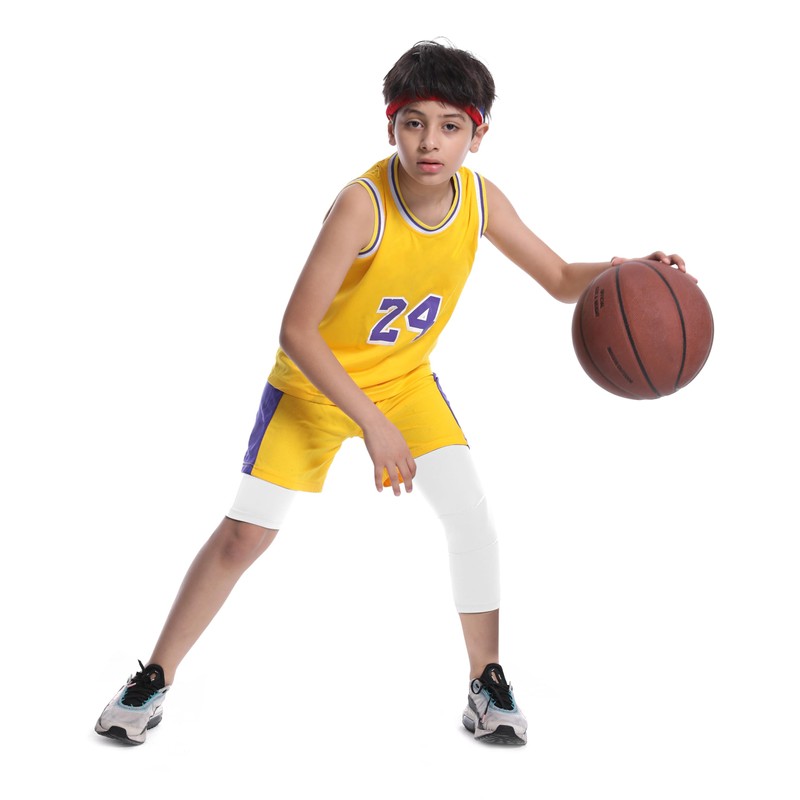 Roadbox Boys One Leg Compression Pants, 2Pack 3/4 Athletic Basketball