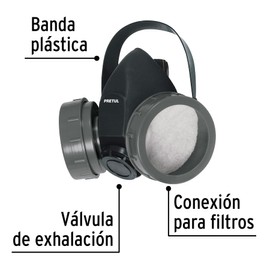 Pretul RES-2-P, Respirador sin cartucho, 2 filtro, Pretul