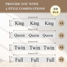 Meatykui 20 Pieces Bed Sheet Organizer Bands, Elastic Bedding Straps Bands, Linen Labels Bedding Bands for Closet, Sheet Organizer and Storage Bands (King Queen Twin Full)