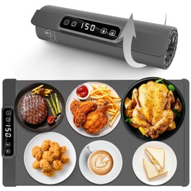 Electric Warming Mat for Food, Food Warming Mat for Parties Buffet, Portable Silicone Warming Tray for Countertop and Home Daily Use, Heating Fastly in 10s, 4 timers, 5 Levels of Temperature Control