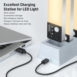 Lightbiz Under Cabinet Lights with Charging Station, 3 Pack Rechargeable Dimmable Motion Sensor Light Indoor, Magnetic Closet Lights Wireless Under Counter Light for Stairs,Kitchen