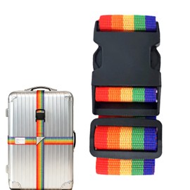 CPCOIN Luggage Connector Straps Adjustable Travel Belts with Ladderlock Buckle Multi Use Durable Suitcases Strap Easy Identify Strap Connects Two Bags Travel Essentials for Backpacks Colorful