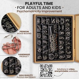 Wooden Brain Teaser Puzzles for Adults - Metal Puzzles for Adults - Metal Puzzles Brain Teasers