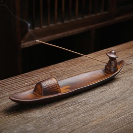 Cedar Eight Fisherman Incense Holder, Boat Shape, Stylish, Retro Incense Stick, Cute, Interior Decoration, Incense Stick, Incense Holder