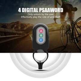 Eboxer Anti-Theft Bicycle Alarm 4 Digital Password Bike Security Lock, Waterproof, Vibration Alarm and 110db Alarm Signal for Bicycle, Motorcycle, Moped Bike
