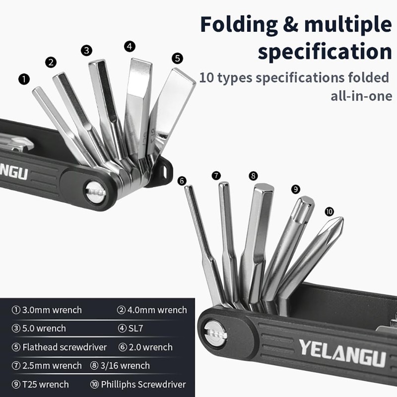 Yangers 10 in 1 Multifunctional Foldable Screwdriver Tool Kit, Camera
