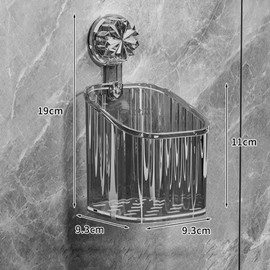 Shower Shelf without Drilling, Shelf with Suction Cup, Reusable Shower Basket, Clear Removable for the Bathroom, Shelf, Suction Cup for Kitchen, Bathroom, Soap, Shampoo, Wall Shelf