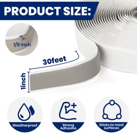 ADHES Premium Butyl Sealant Tape 1" x 30 'x 1/8" Gray Butyl Rubber Sealant Tape for RVs, Vehicles, Marine and Home Repair – Ideal for Headlights, Windows, Doors, and Windshields