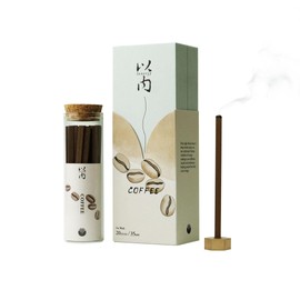 Concentrate Your Mind – Coffee & Sandalwood Square Incense Sticks, Natural Aromatherapy for Focus & Energy, Luxury Glass Tube, 20 Sticks