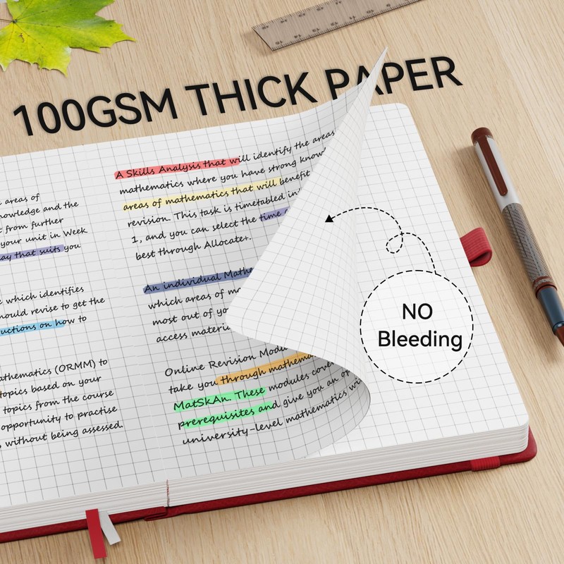NORDUN Graph Notebook A5 Thick Journal,360 Pages Squared Notebooks for