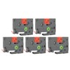 5 Pcs Label Maker Tape Black On Red 12mm 0.47