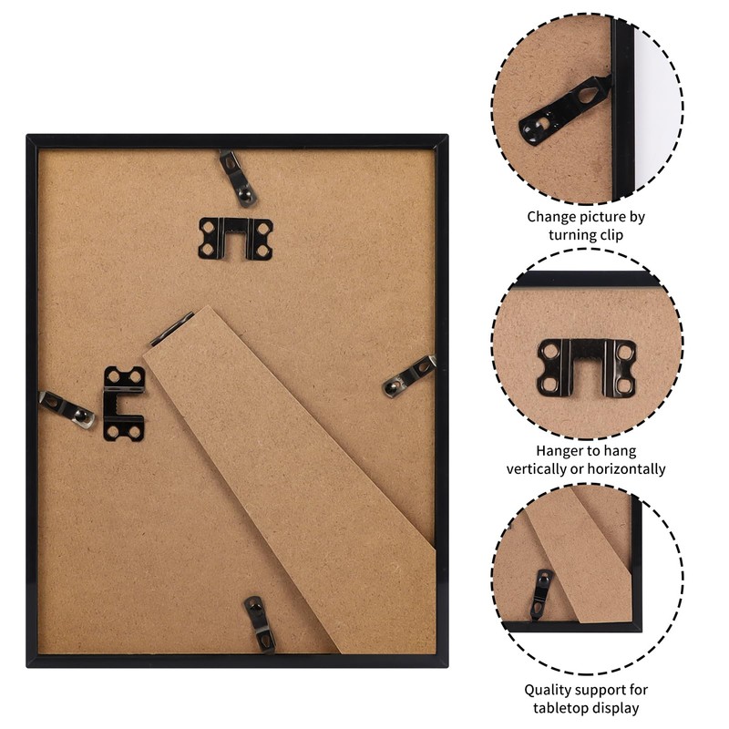 Giftgarden 8.5x11 Picture Frame Black, Certificate Award Document Diploma 8.5