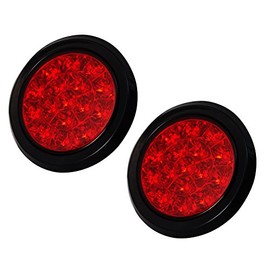 QSC 4" Bright Red 16 LED Round Truck Trailer Brake Stop Turn Tail Lights 2 PCS