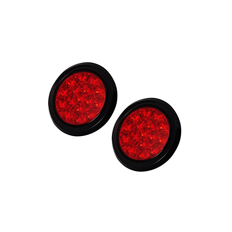 QSC 4" Bright Red 16 LED Round Truck Trailer Brake