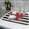 Valentine's Day Dish Drying Mat for Kitchen Counter Black Plaid