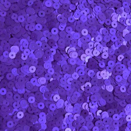 4mm Round Flat Sequins Purple Matte Silk Frost. Made in USA