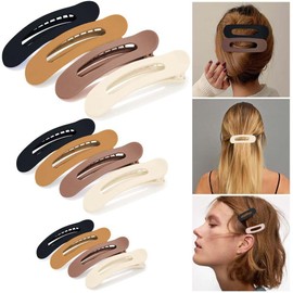 12PCS Flat Hair Clips, Lay Down Claw Clips for Women, Flat Claw Clips for Thin Hair, Matte Lay Down for Women 3 Sizes Alligator Hair Clips