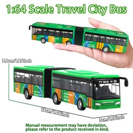 OTONOPI City Bus Toy for Kids, 1:64 Scale Die Cast Metal Pull Back Vehicles, Model Cars Toys Educational Gift 3 Pack, Friction Powered Cars Play Toys for Kids Boys Girls Ages 3 up