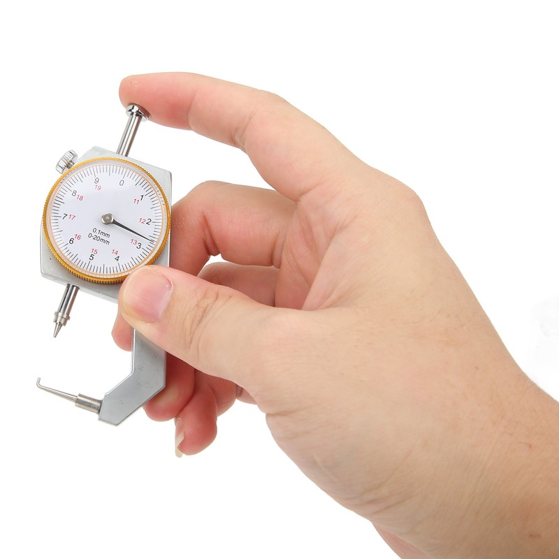 0 to 20mm Curved Tip Thickness Meter 0.1mm Resolution Precise