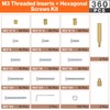Preciva M3 Threaded Inserts Set, 360Pcs Heat Set Bolts Nuts