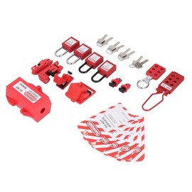 Hyuduo Kit de Etiquetado de Bloqueo Elctrico, 4 Candados de Seguridad, 6 Cerraduras de Disyuntor con Bolsa de Almacenamiento, para Maquinaria,...     