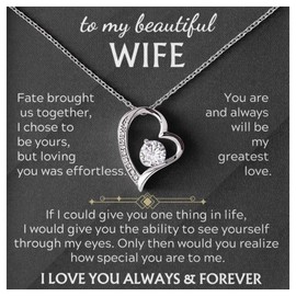 Momavo Jewelry To My Beautiful Wife - I chose to be yours, but loving you was effortless,Women Necklace , To My Wife, For her , Idea Gift For Women, Christmas Birthday, Valentine, Christmas Birthday , best wife necklace ever, from husband (Standard Box, 