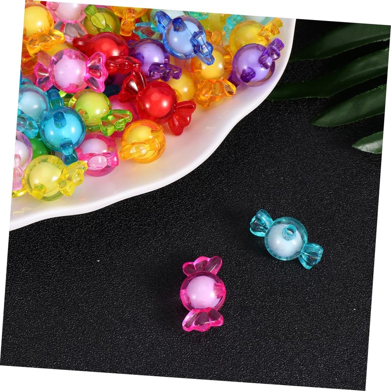 Tofficu 490g Acrylic Loose Beads Crystal Candy Shape DIY Beading