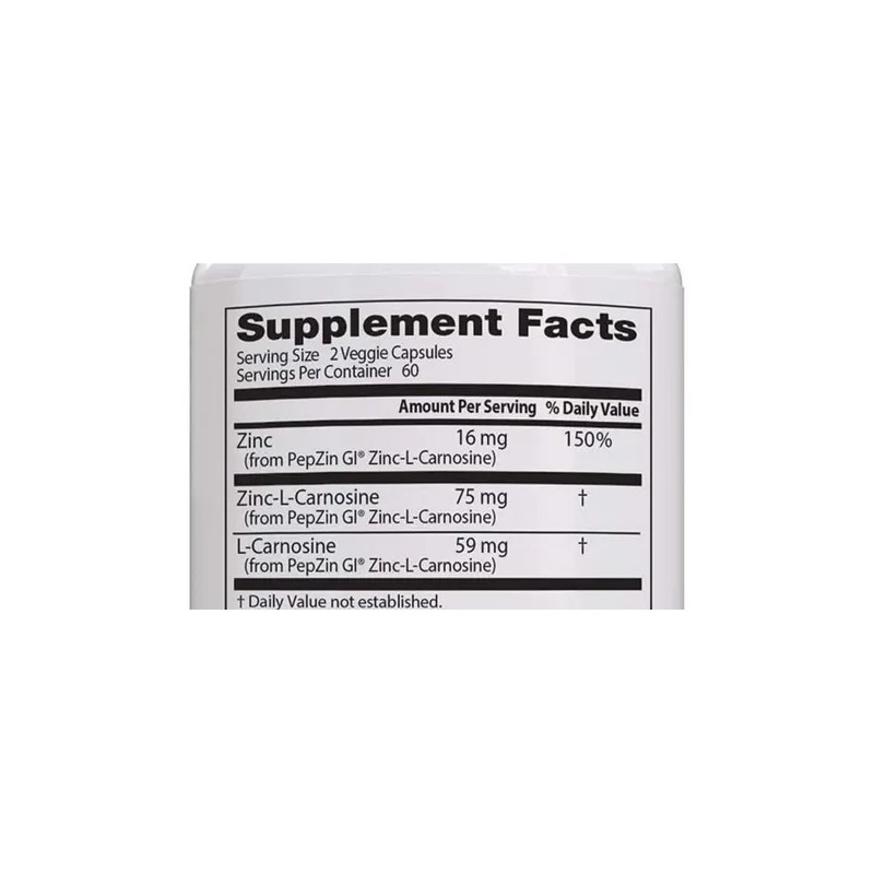 Zinc-l-carnosina 120 Caps Veg Frmula Con Pepzin Gi Sin Sabor