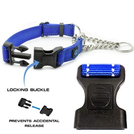 Max and Neo Stainless Steel Chain Martingale Collar - We Donate a Collar to a Dog Rescue for Every Collar Sold (Medium, Black)