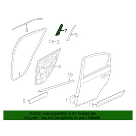 2007-2012 Nissan Sentra Rear Right Passenger Door Seal Retainer Plate OEM