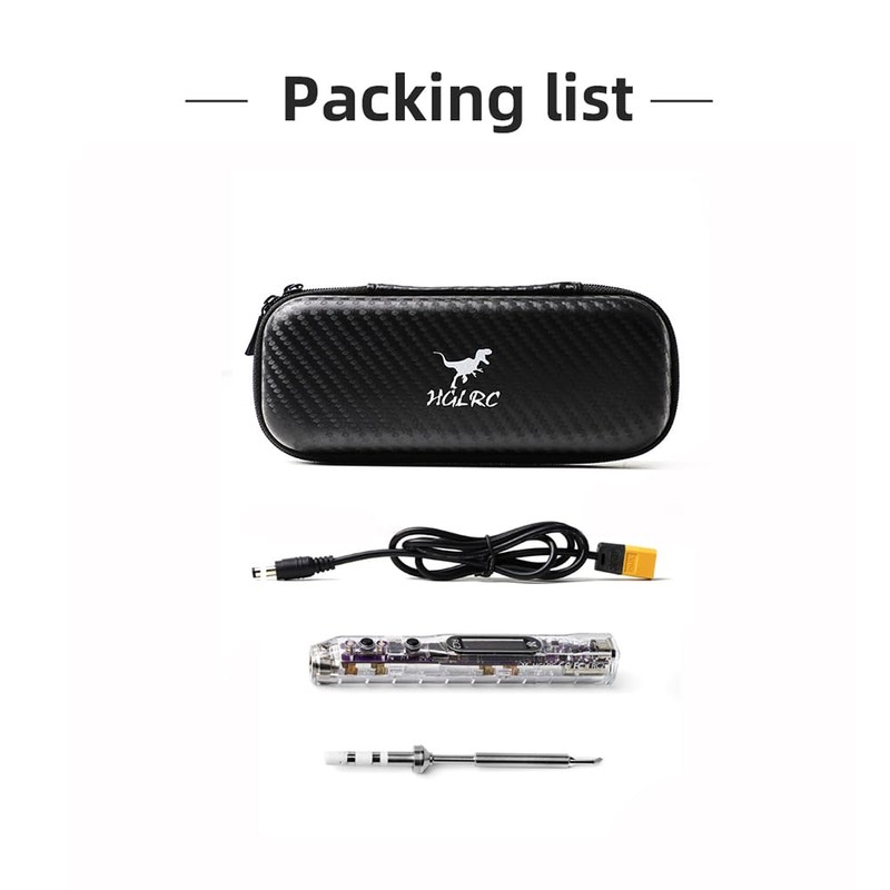 HGLRC RC2 Soldering Iron Kit 65W 24V Portable Outdoor OLED