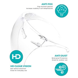 zeroUV - Protective Face Shield Full Cover Visor Glasses/Sunglasses (Anti-Fog/Blue Light Filter) (Red Orange/Mirror)