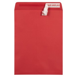 JAM PAPER 9 x 12 Open End Colored Catalog Envelopes with Peel and Seal Closure - Red - Bulk 250/Box