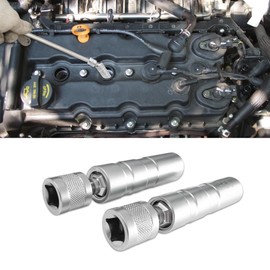 Lyxheth 14mm&16mm Magnetic Swivel Spark Plug Socket, Spark Plug Tool, Thin Wall 3/8 Inch Drive 12-Point Standard Spark Plug Socket Removal Tool 360-degree Rotation, Spark Plug Remover for Most Cars