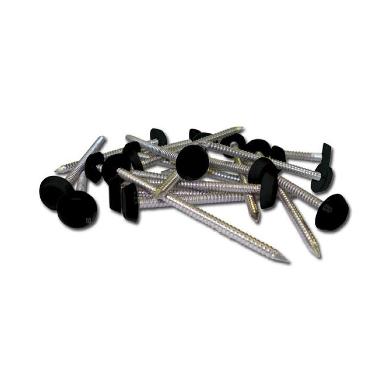 50 x Black UPVC 30mm Poly Top Pins Nails Plastic