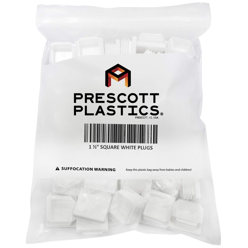 Prescott Plastics 1.5" Inch Square Plastic Plug Insert (4 Pack),