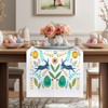 Easter Folk Collection Cotton Table Runner 13x72 Inch, Pastel Spring
