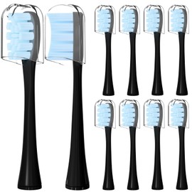 Compatible with 7MAGIC Electric Toothbrush Replacement Brush Heads,for 7MAGIC Electric Toothbrush,10 Pack (Black, Medium)