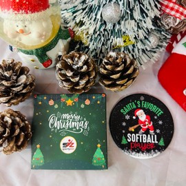 Sportyzen 2025 Christmas Ornament - Santa's Favorite Softball Player Ceramic Ornament, Tree Decor Gifts for Softball Player, Gift-Ready Keepsake for Softball Enthusiasts, Family, Friends