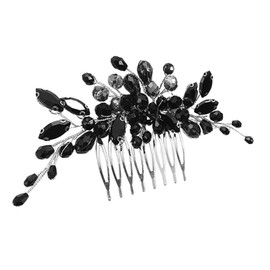 VINTORKY Wedding Hair Side Comb Wedding Hair Comb Accessories Rhinestone Hair Comb Hair Comb for Wedding Black Bride Hair Comb Hair Accessories for the Bride Crystal Women's Rhinestones