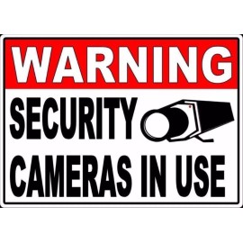 hillman group Warning Security Cameras In Use Home Video Surveillance Aluminum Sign  Metal