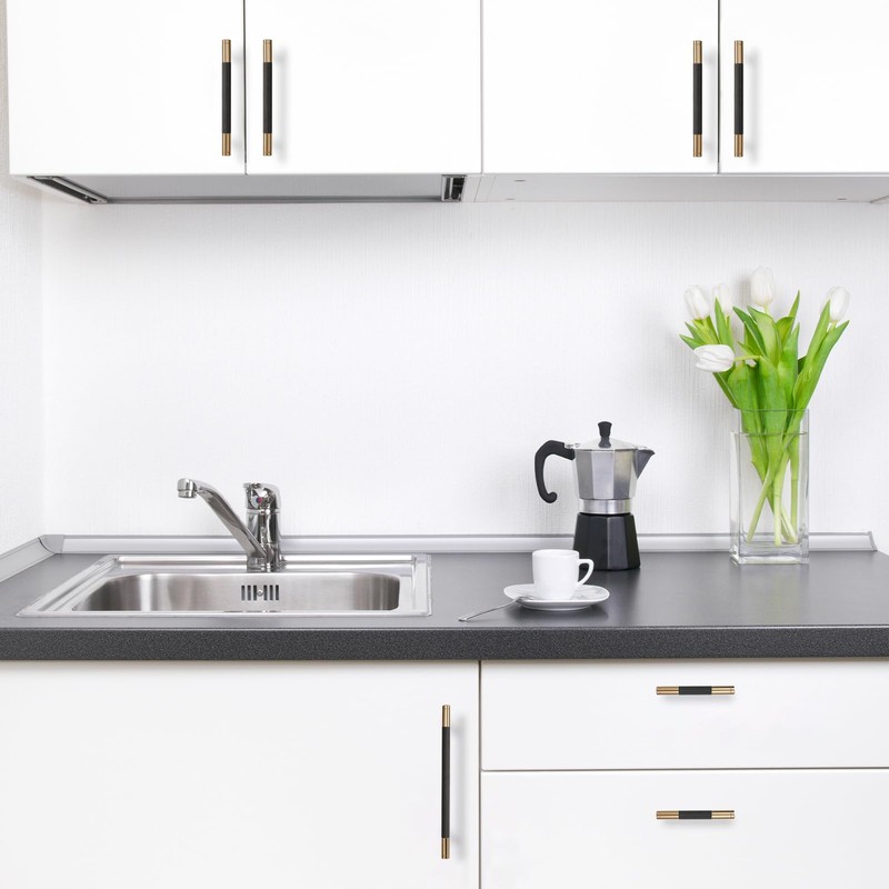 BUKOBYHE 10 Pack 3.75Inch Black and Champagne Bronze Kitchen Cabinet