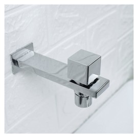 Brass Bath Crane Single Cold Water Faucet Wall Mounted Wash Basin Tap Basin Square Waterfall Chrome Polished Faucet (Color : Type a)