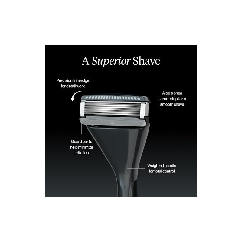 Premium Razor for Men, Handle + 2 Razor Blade Refills