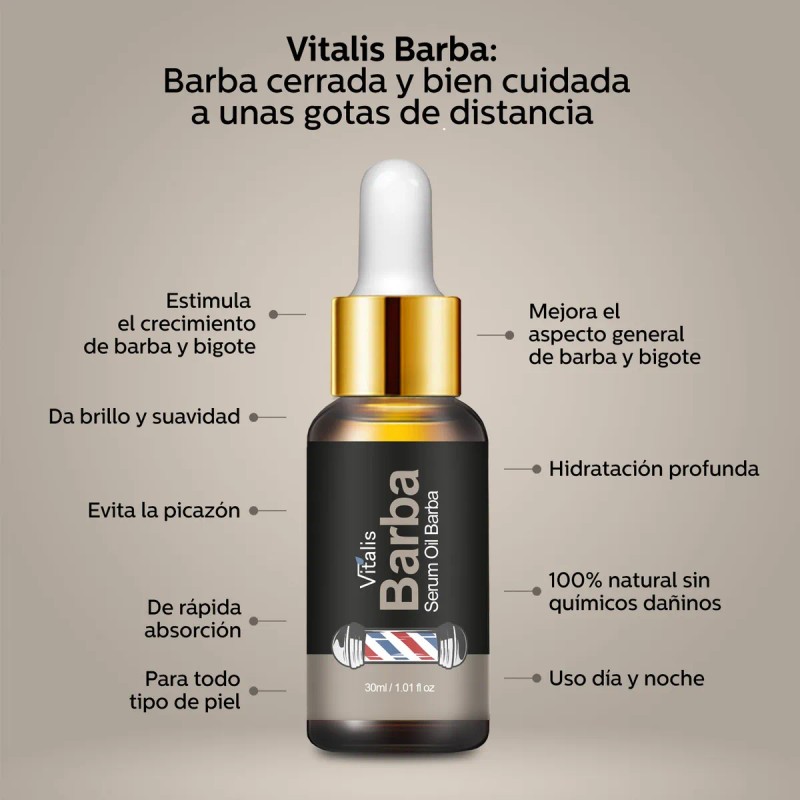 2 Esencia Aceite Para Crecer Barba Bigote Natural 30ml Natural