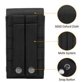 Tactical Phone Pouch, Compact Molle EDC Holster with Hook & Loop Waterproof Unisex Waist Wallet for Belts Vests Backpacks