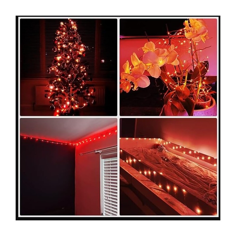 Volunx USB Red Fairy Lights 2/5/10m Copper USB Plug in,