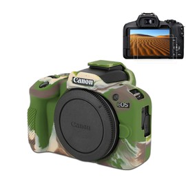 Pocoukate Case for Canon EOS R100 Camera, Soft Silicone Protective Cover Skin with EOS R100 Screen Protector Accessories for EOS R100 Mirrorless Camera Silicone Case - Camouflage